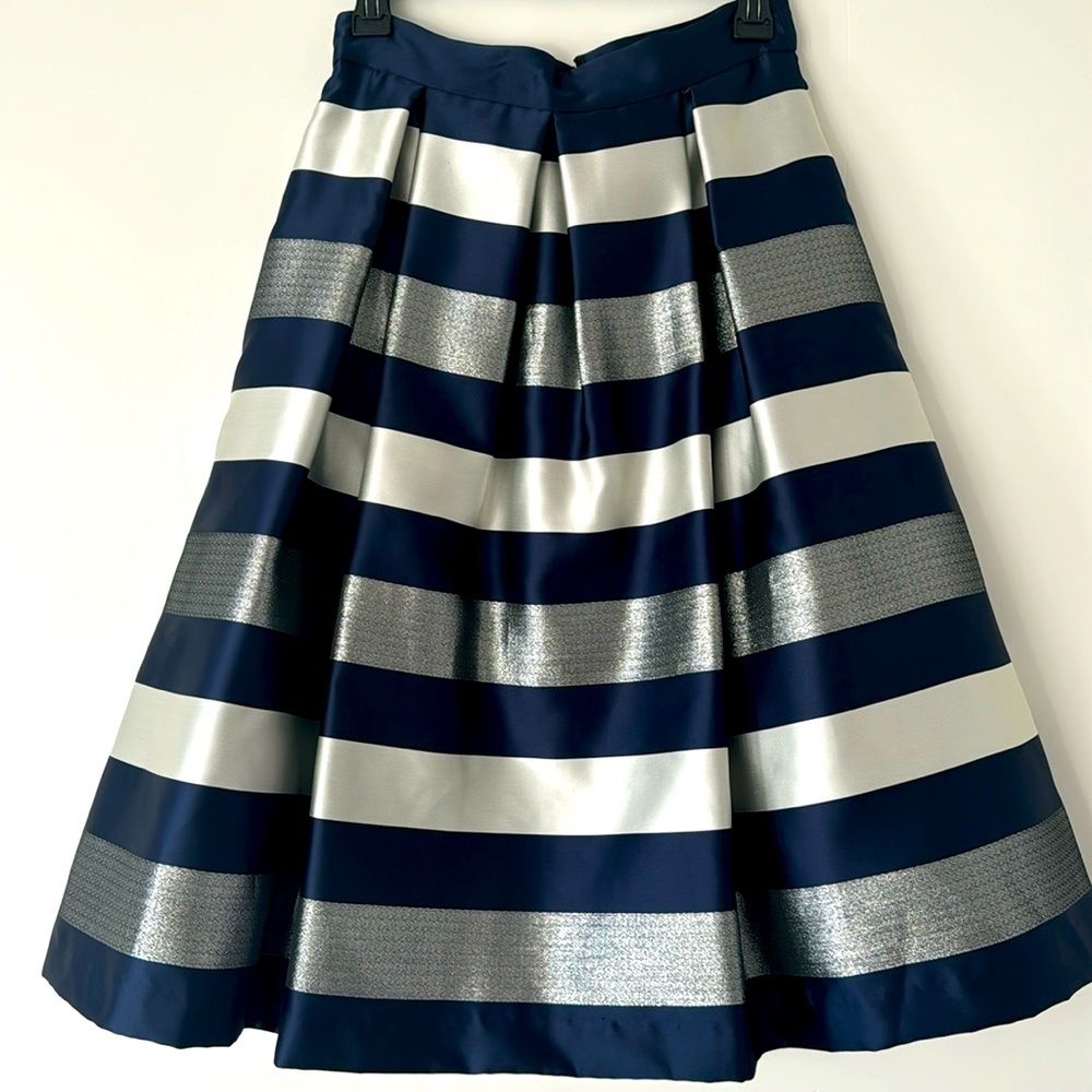 Eliza J Striped Metallic Skirt